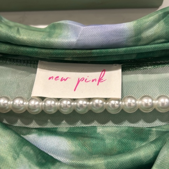 Brand New Dolls Kill New Pink SERENE SCENE Mesh Top and pants set women’s medium - Picture 3 of 9